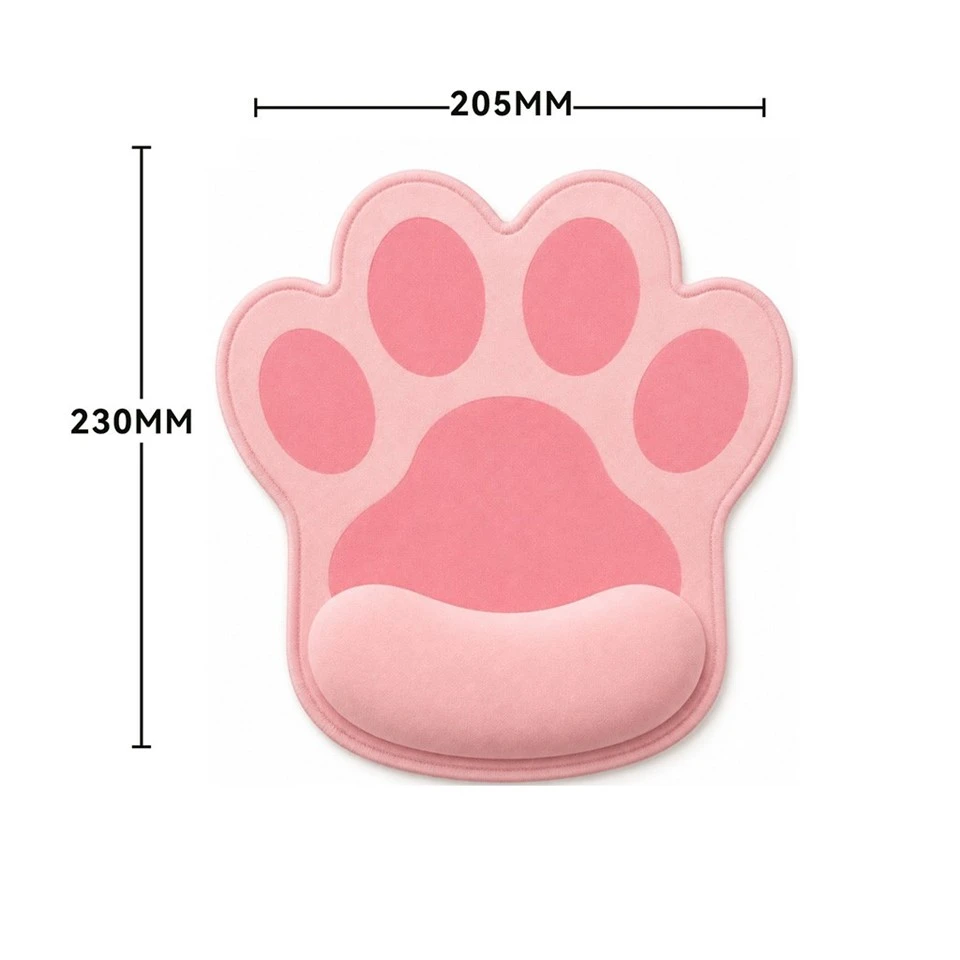 Cute Cat Paw Mouse Pad With Wrist Support, Soft Memory Foam Ergonomic Mousepad Non‑Slip Rubber Base For Office Desk suppliers