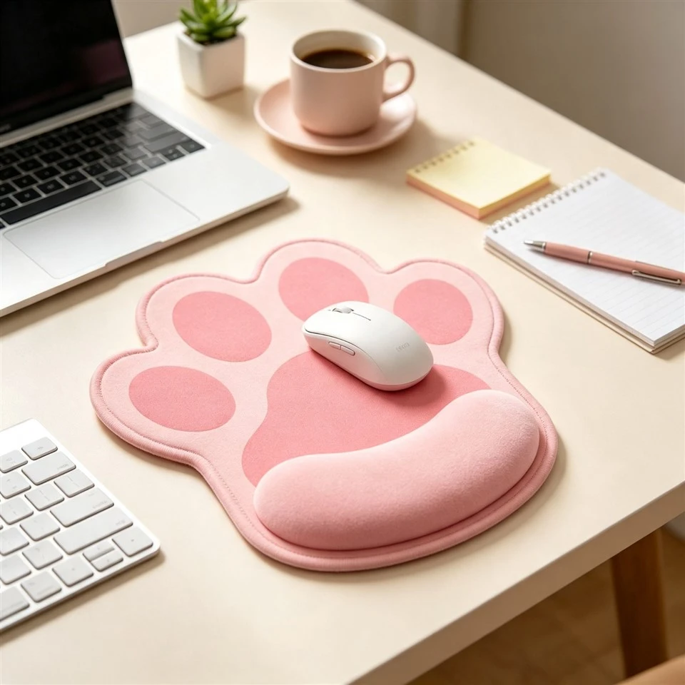 Cute Cat Paw Mouse Pad With Wrist Support, Soft Memory Foam Ergonomic Mousepad Non‑Slip Rubber Base For Office Desk price