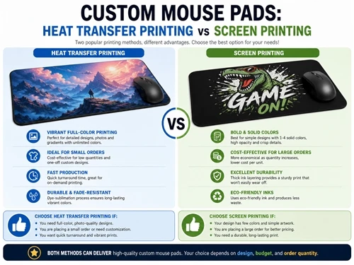 Custom Mouse Pads: Heat Transfer Printing vs Screen Printing