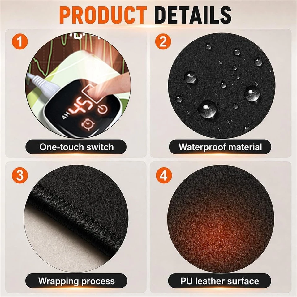 Large Electric Heated Desk Mat, 5 Temp Levels & 24H Timer, Waterproof PU Heating Keyboard Pad For Office Home price